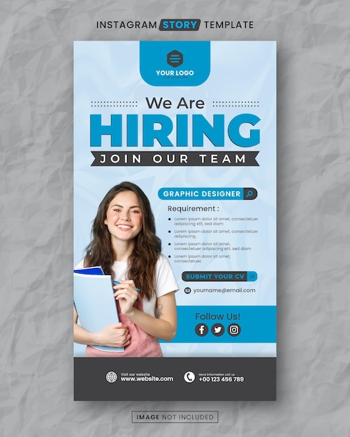 Vector we are hiring job media social story post template