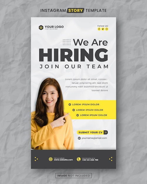 Vector we are hiring job media social story post template
