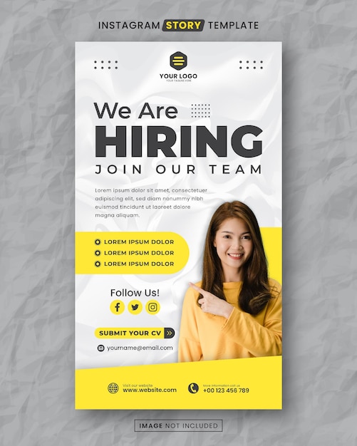 Vector we are hiring job media social story post template