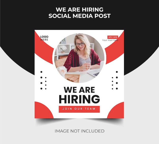 Vector we are hiring job social media post design template