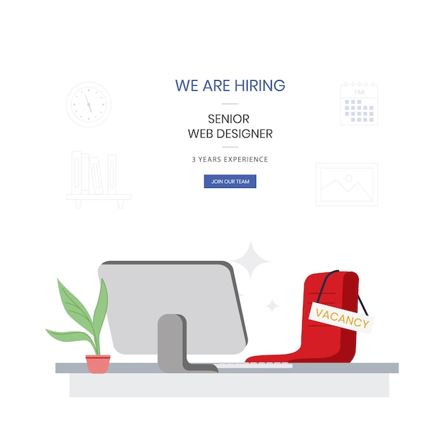 we are hiring amp Job vacancy background illustration