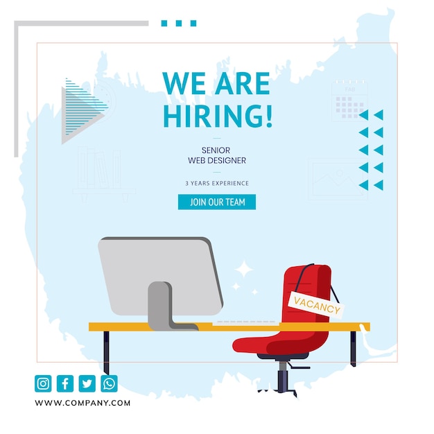 we are hiring amp Job vacancy background illustration