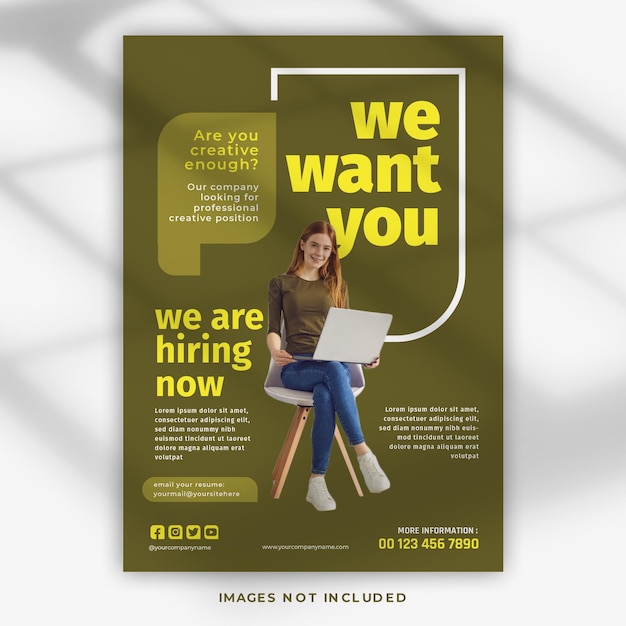 Vector we are hiring job vacancy poster banner social media post template