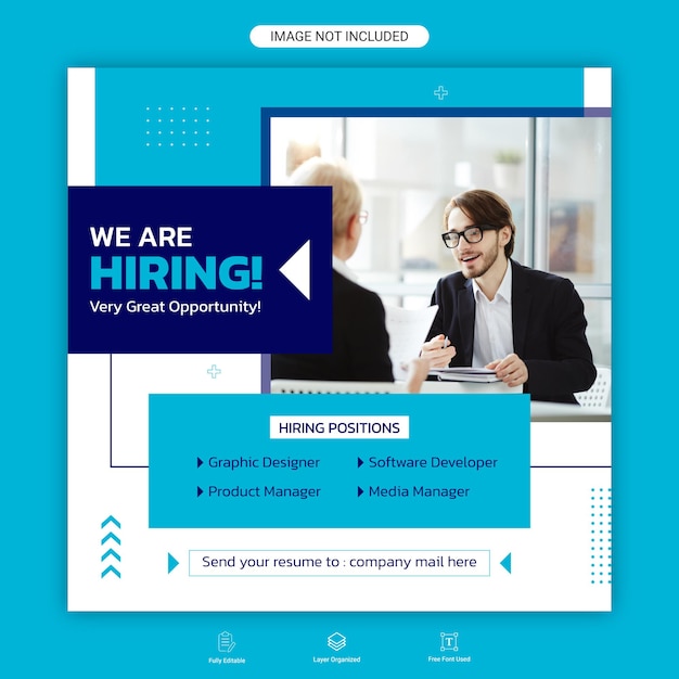 Vector we are hiring job vacancy poster design template