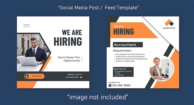 We are hiring job vacancy social media post banner design template