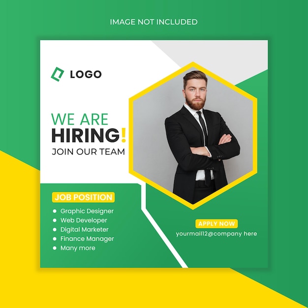 Vector we are hiring job vacancy social media post banner design