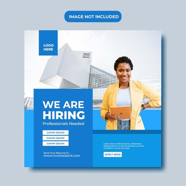 we are hiring job vacancy social media post template