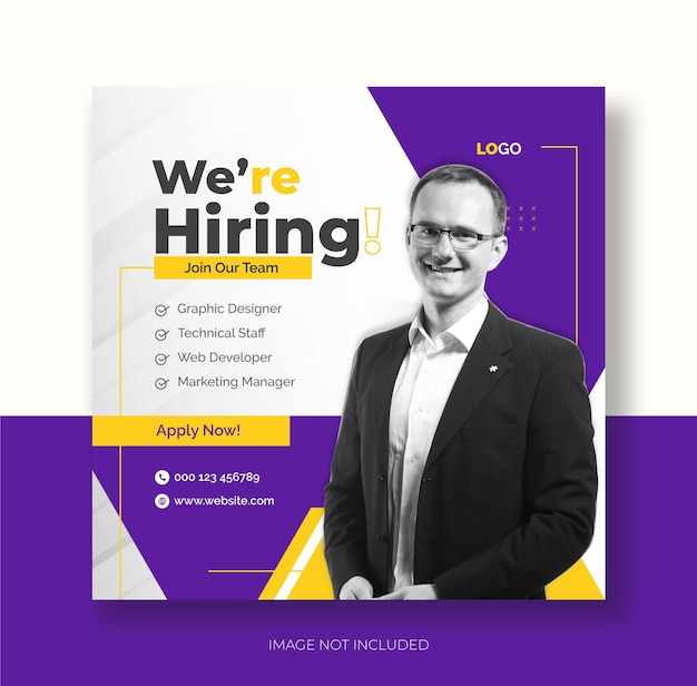 We are hiring job vacancy social media post template