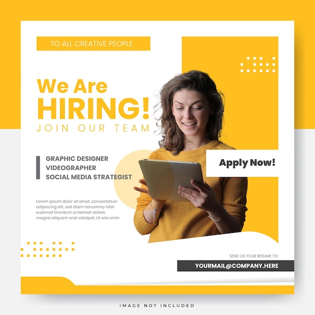 We are hiring job vacancy social media promotion template