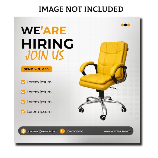 Vector we are hiring job vacancy square banner or social media post