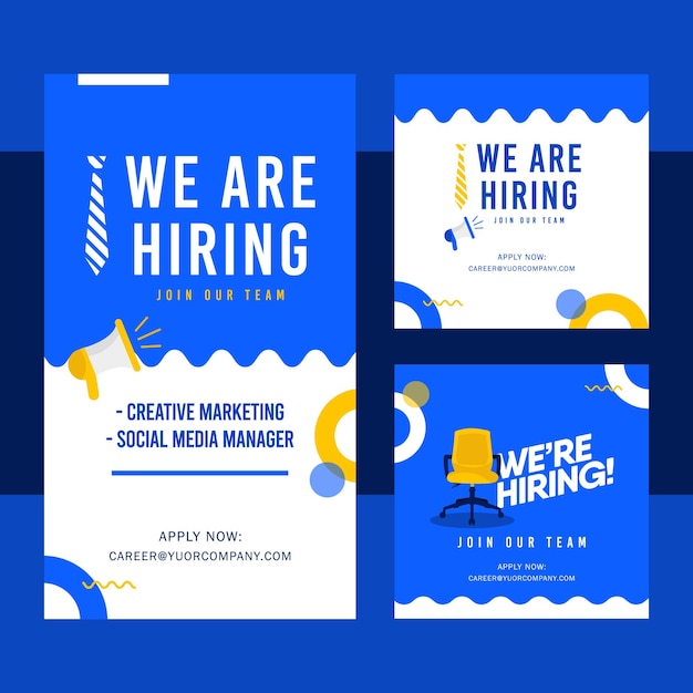 Vector we are hiring join our team banner template