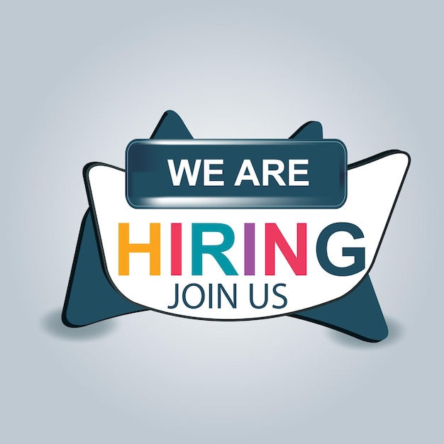 Vector we are hiring join our team concept with vacant office chair for designation