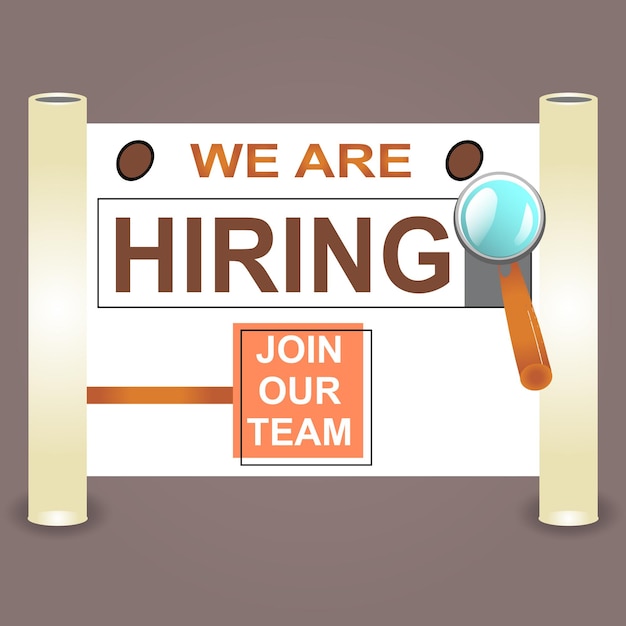 We Are Hiring Join Our Team Concept With Vacant Office Chair For Designation