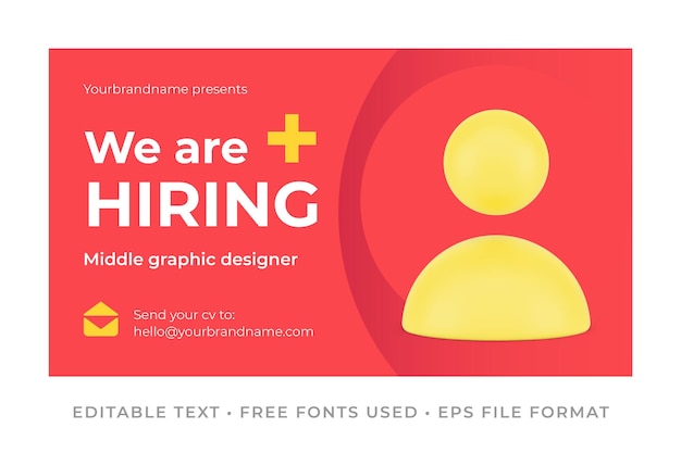 We are hiring middle graphic designer hr corporate promo banner staff chess figure employee icon vector illustration Recruitment promotion advertising with research headhunting service place for text