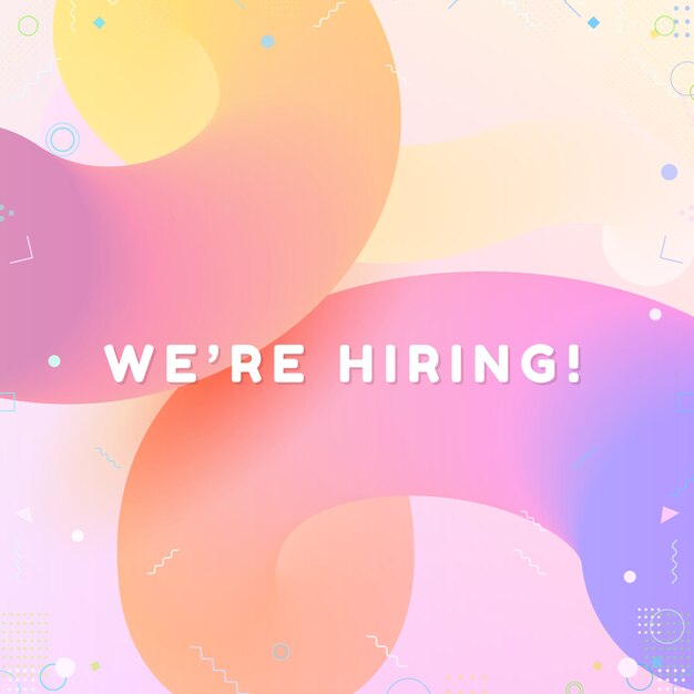 We are hiring. modern geometric business recruiting concept.