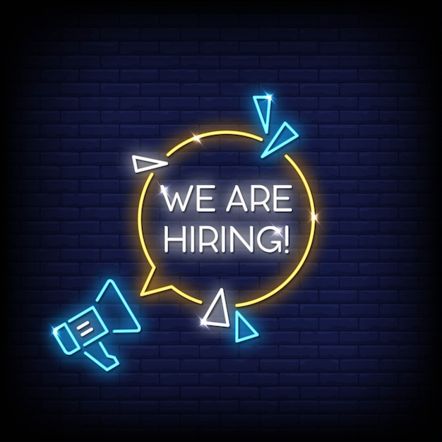 We are hiring neon sign