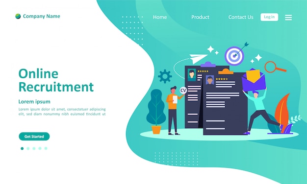 Pagina di destinazione del reclutamento o reclutamento online