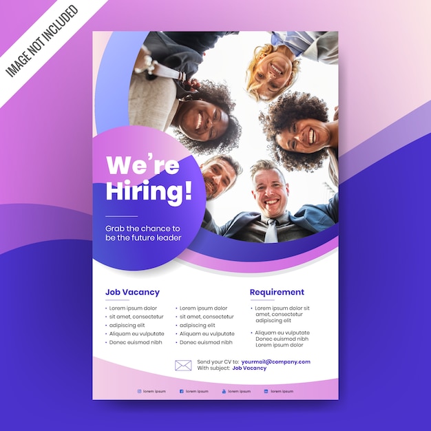 Vector we are hiring poster or banner design. job vacancy advertisement