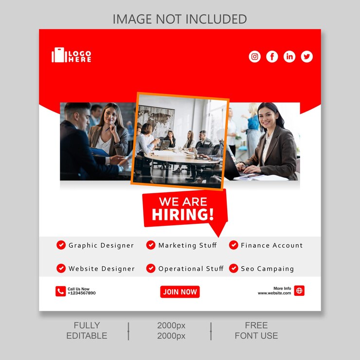 We Are Hiring Recruitment Advertisement for Business