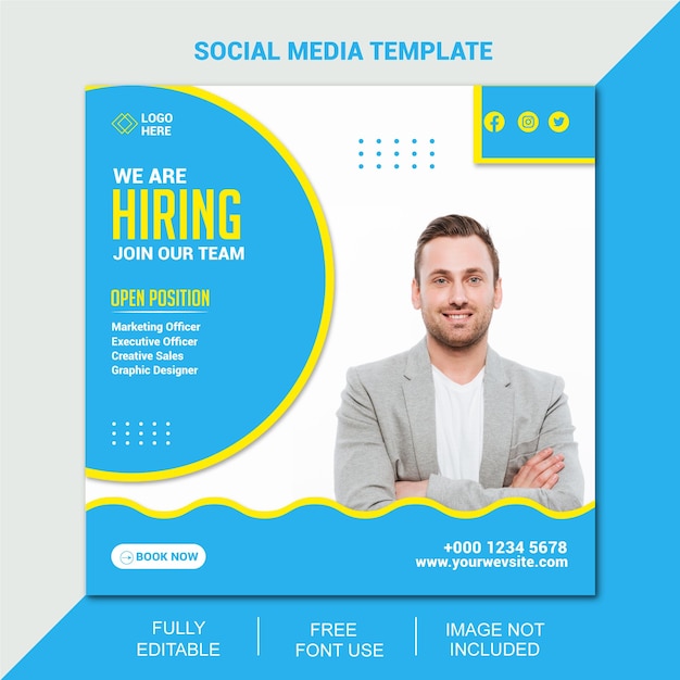 We are hiring social media instagram template post design