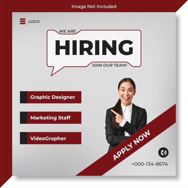 Vector we are hiring social media post