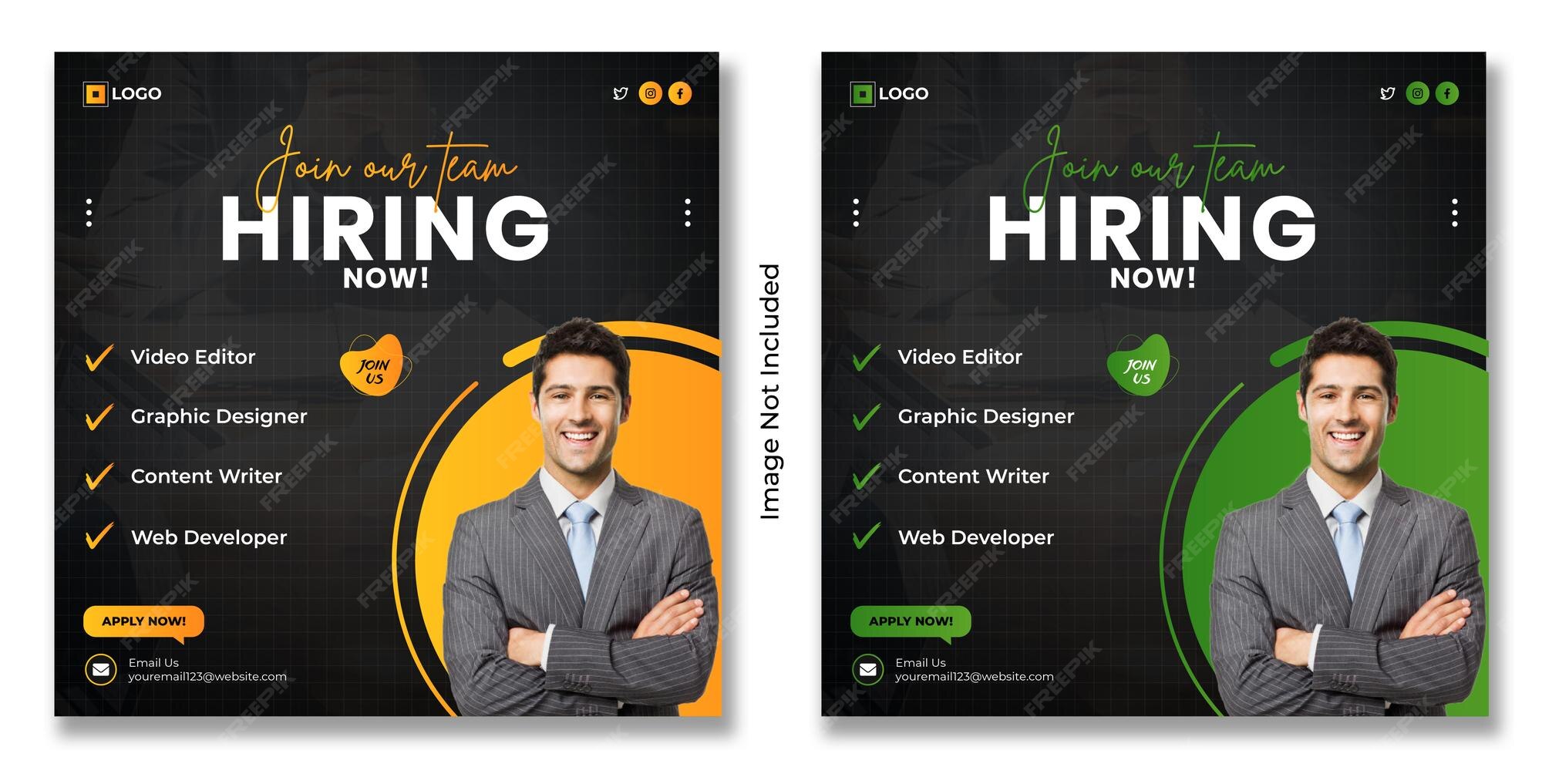 Premium Vector | We Are Hiring Social Media Post