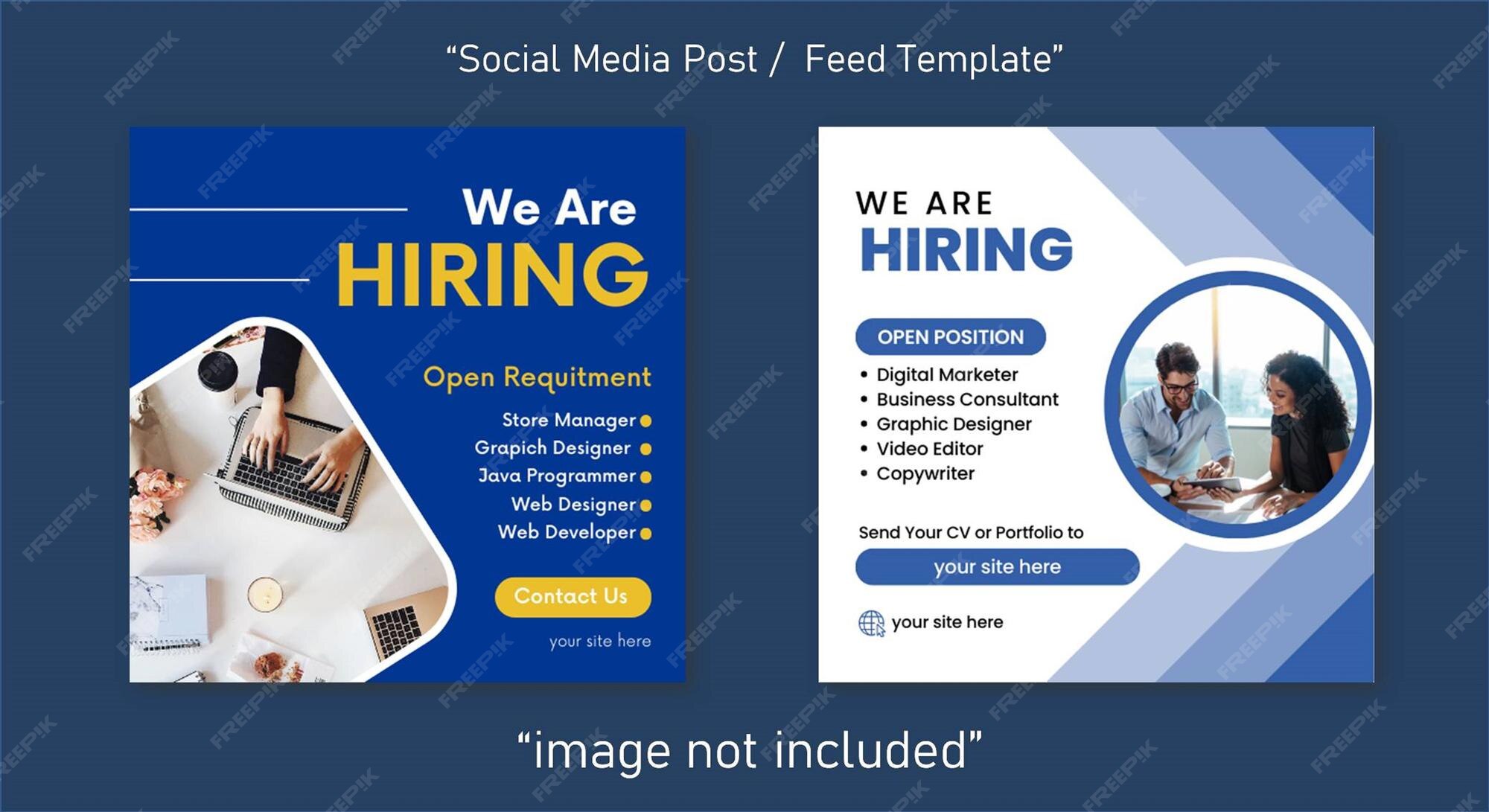 Premium Vector | We Are Hiring Social Media Post