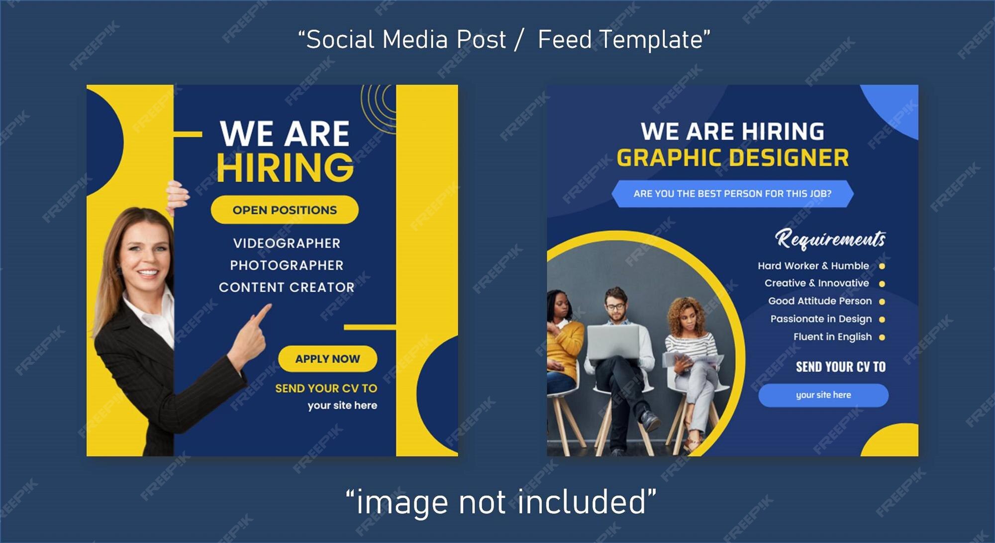 Premium Vector | We Are Hiring Social Media Post