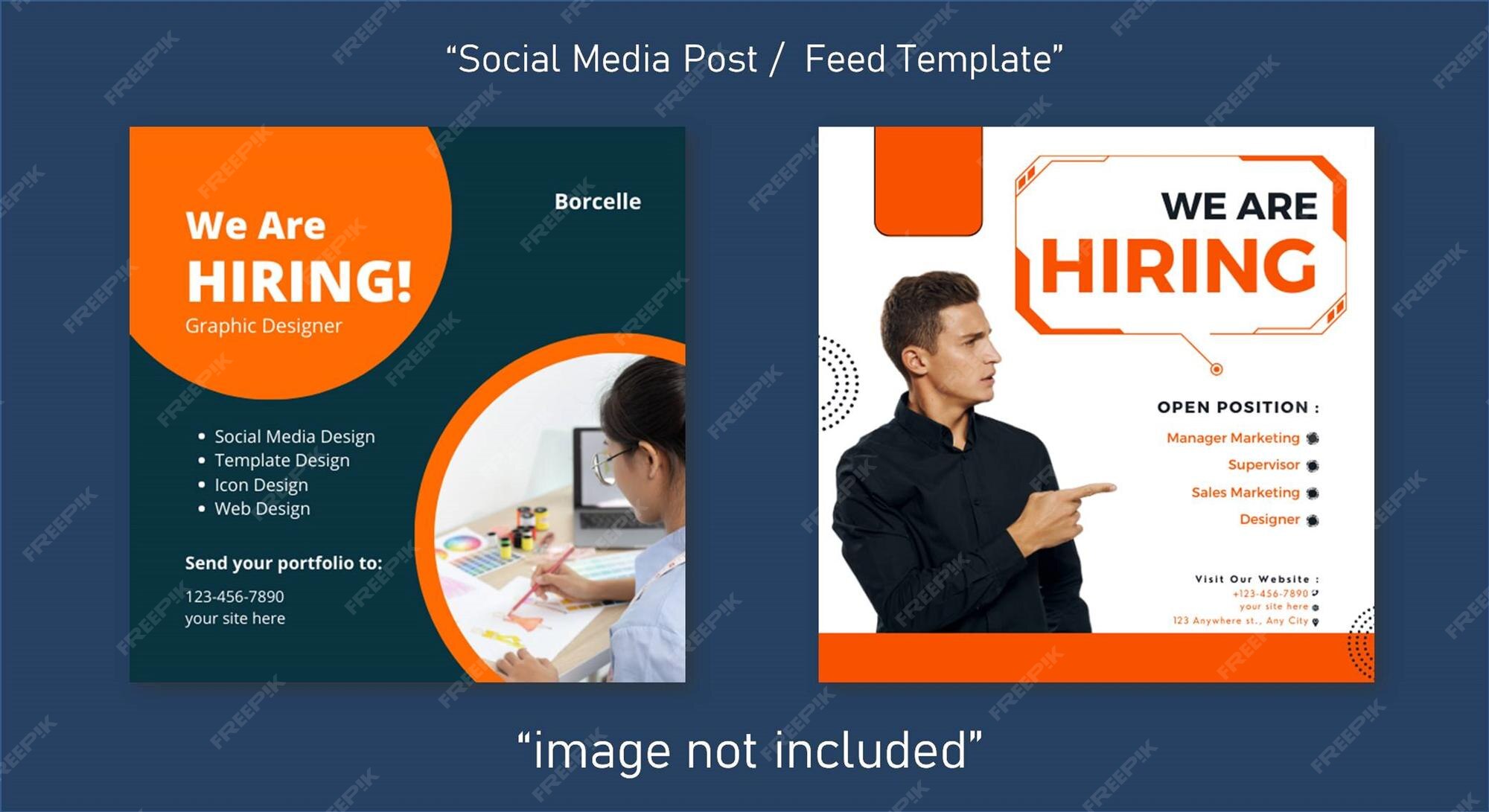 Premium Vector | We Are Hiring Social Media Post