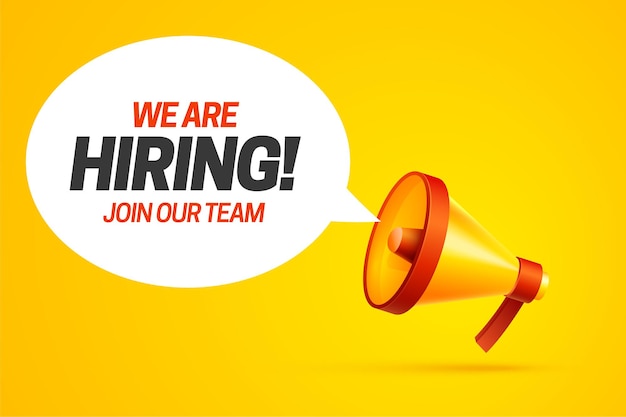 We are hiring vacancy concept poster template outsource team hire creative employee