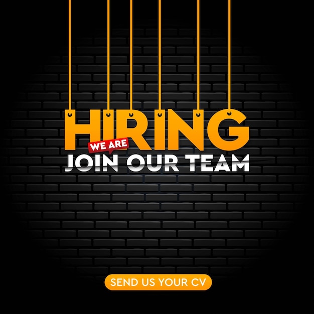 We are hiring with brick wall background template