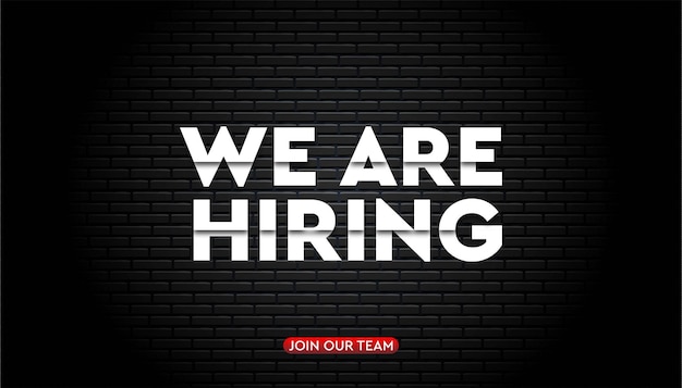 We are hiring with brick wall template.
