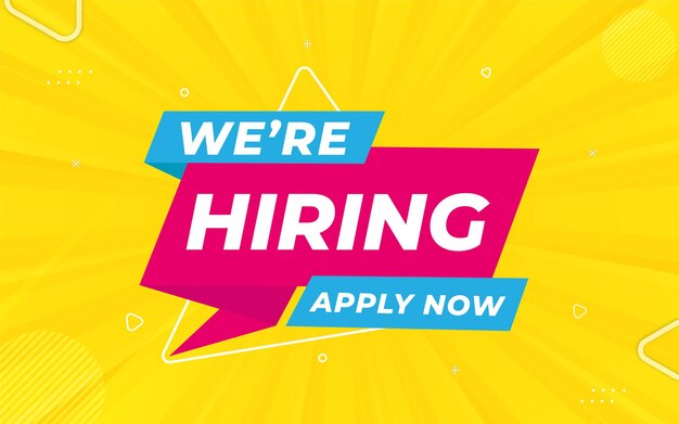 We are hiring yellow background template design