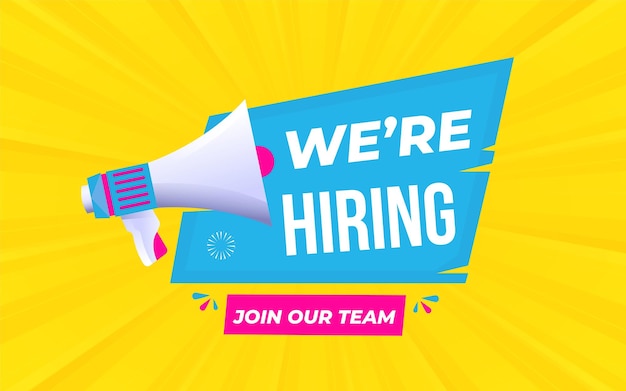 We are hiring yellow background template