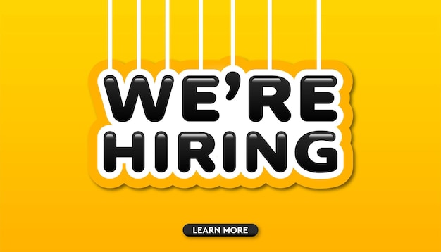 We are hiring yellow background templatexA