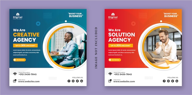 We are marketing solution agency  corporate business flyer square instagram social media post banner