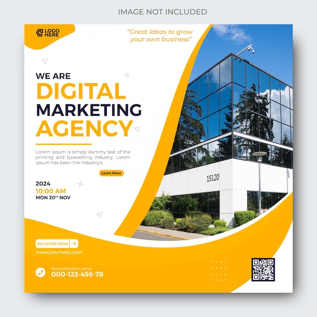 We are marketing solution agency corporate business flyer square instagram social media post banner