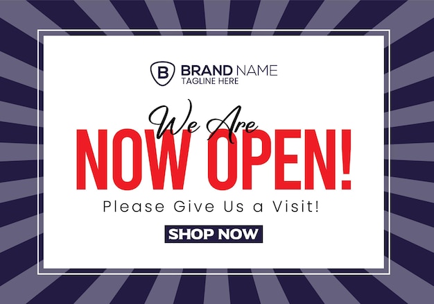 We are now open design template