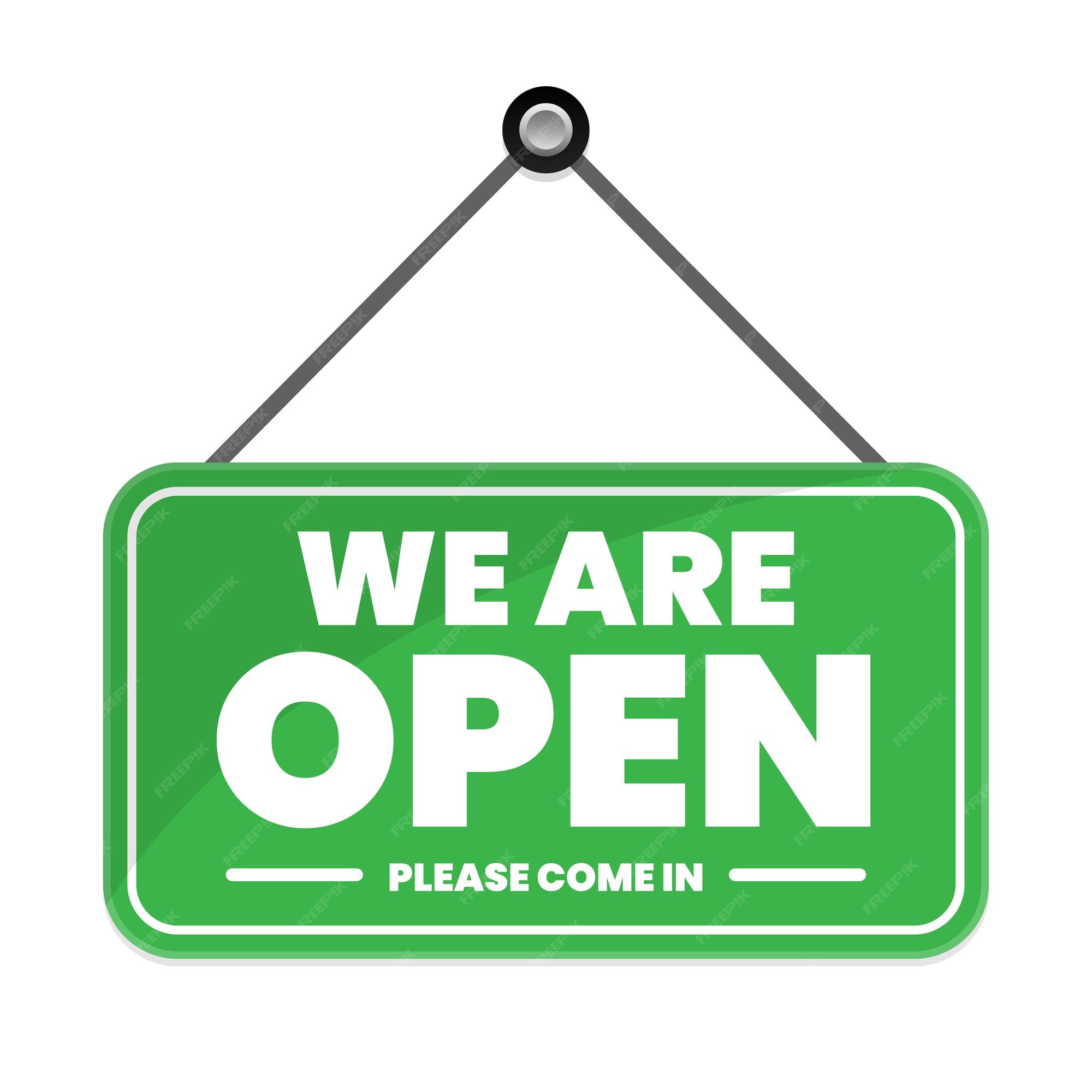 We are open business door signage for unlock Vector Image