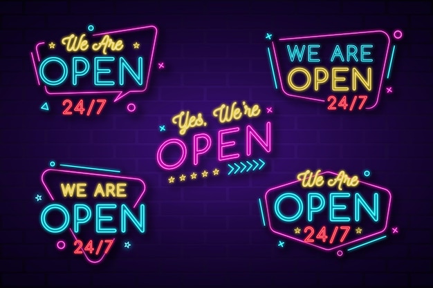 We are open - neon sign collection