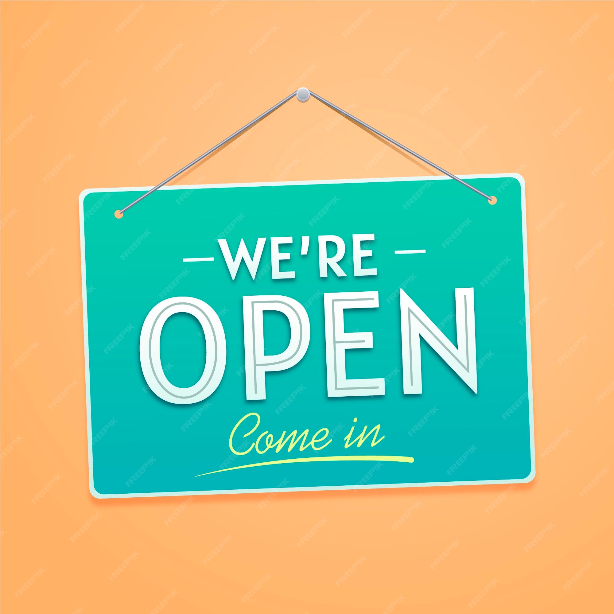 Premium Vector, We are open sign concept