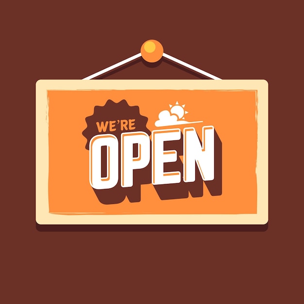 Premium Vector, We are open sign concept