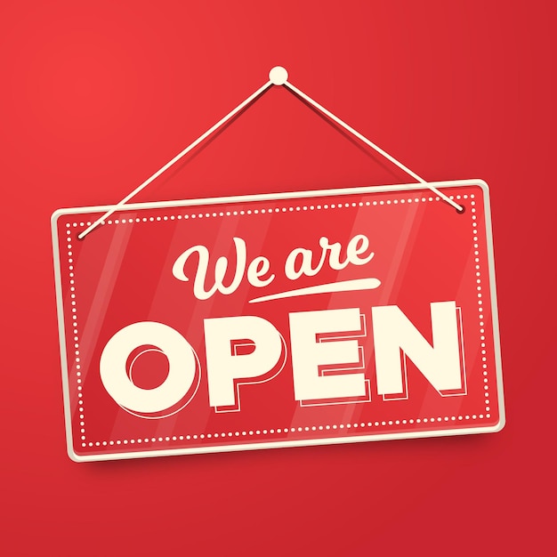 Vector we are open sign theme