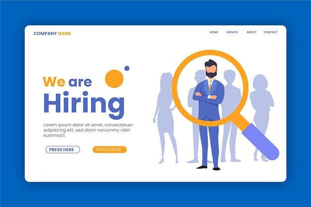 Vector we are searching recruitment landing page