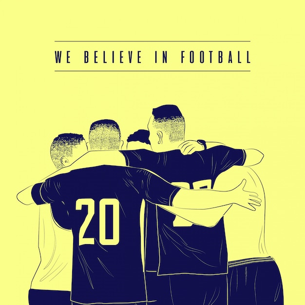 Vector we believe in football illustration