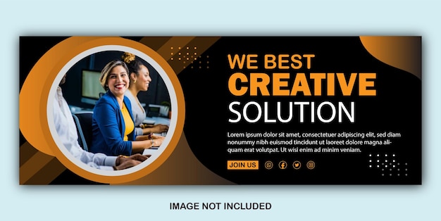 Vector we best creative solution business social media post cover design template facebook cover banner