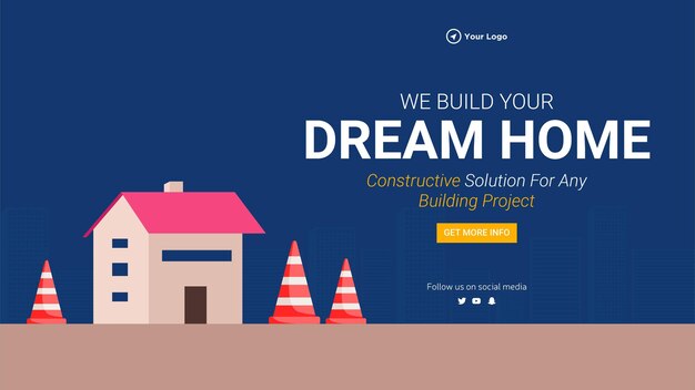 We build your dream home landscape banner design template