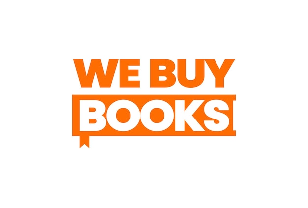 We buy books logo minimalist with orange color perfect with company business marketing