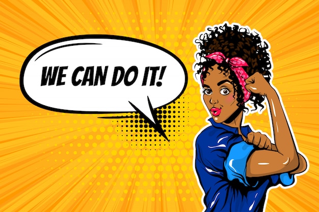 We can do it black woman girl power pop art