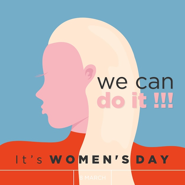 We Can Do It letter background for Womens Day poster